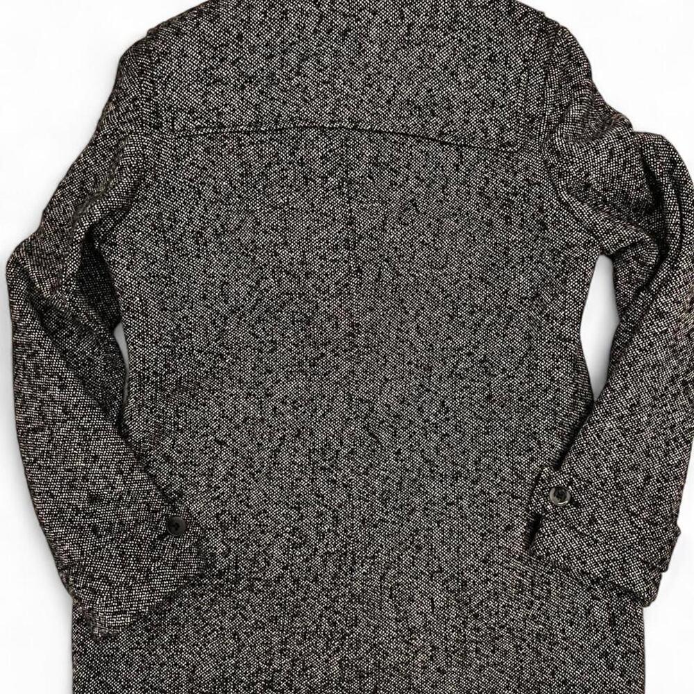Black & White Tweed Toggle Coat Timeless Wool Blend Minimalist Vintage Women’s M - Picture 4 of 7